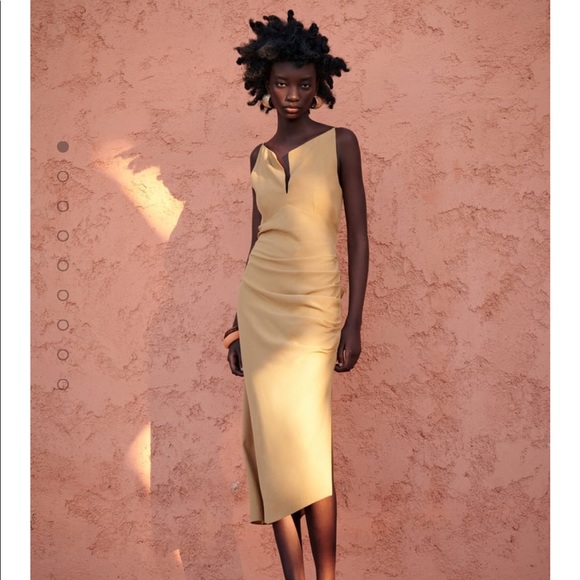 Zara Dresses | Zara Draped Midi Dress | Poshmark